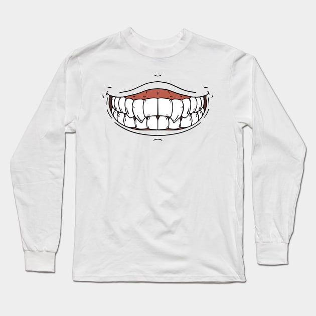 Smile More (teeth) Long Sleeve T-Shirt by Adaser